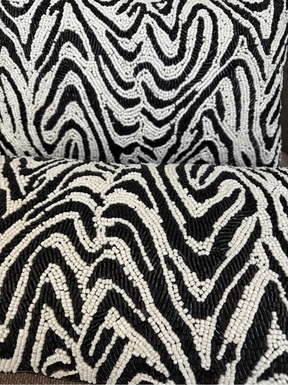 Beaded zebra print accent pillows